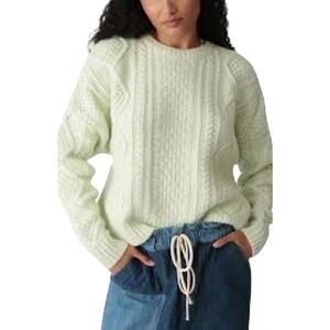 Electric & Rose Anthropologie Lime Green Chunky Oversized Sweater Women size XS